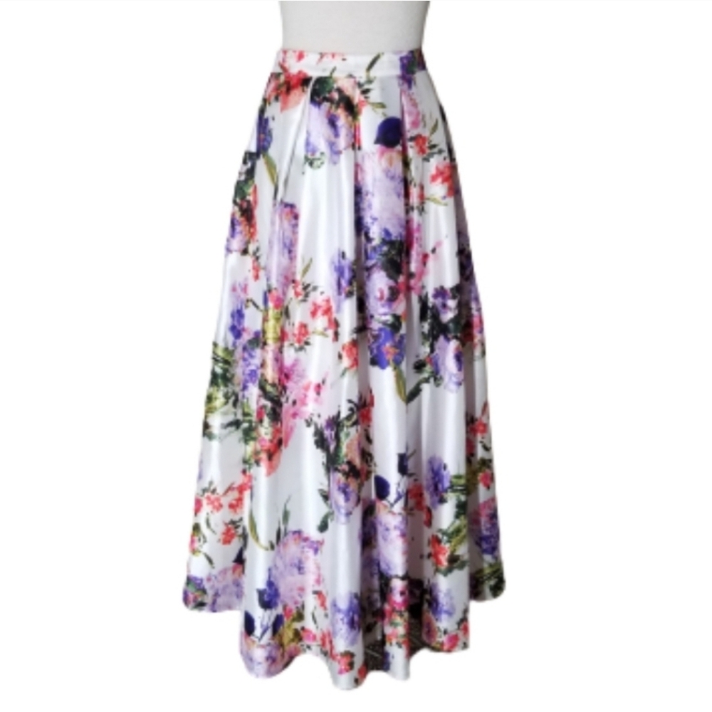 My Michelle Skirt Purple Floral Maxi Size 5 - Picture 2 of 13